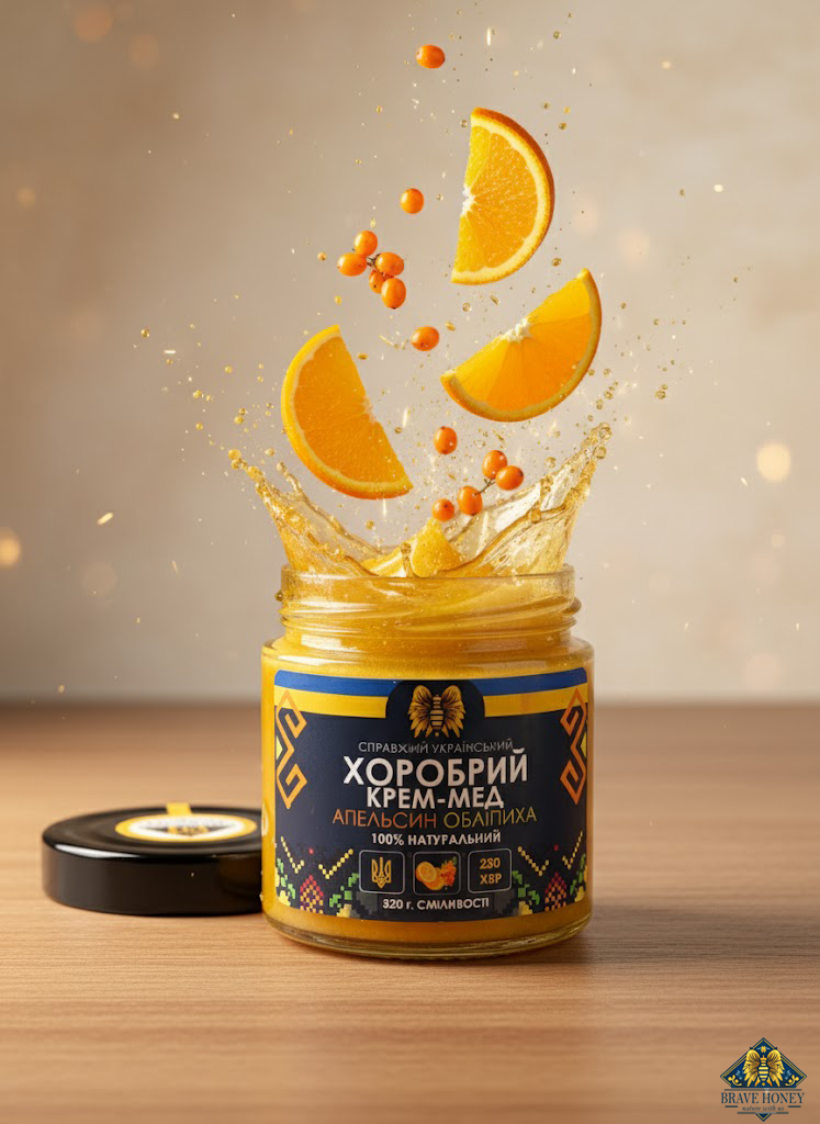 Хоробрий крем-мед Апельсин-обліпиха