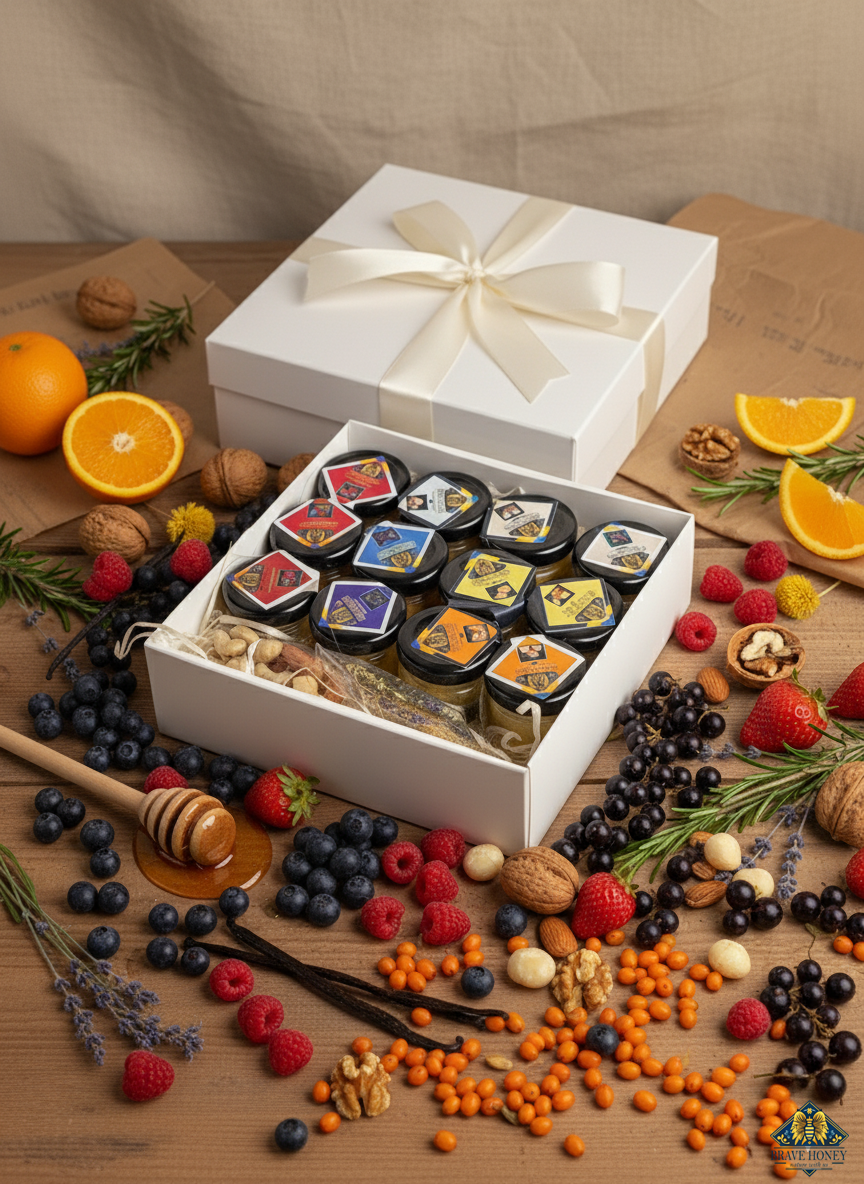 Brave Creamed Honey Premium Gift Set – 12 × 50 g