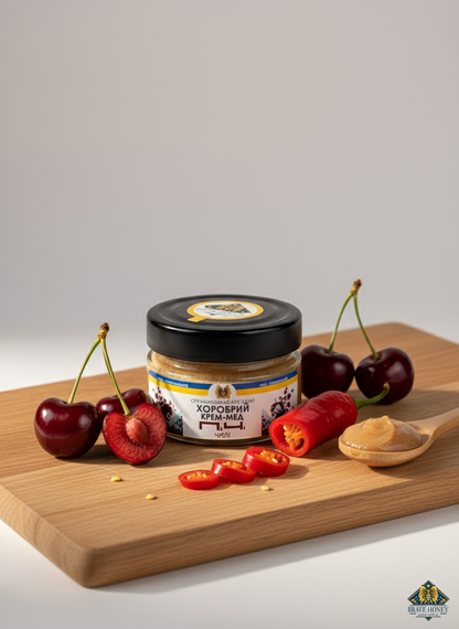 Brave Honey × Peche – Cherry Heat Creamed Honey