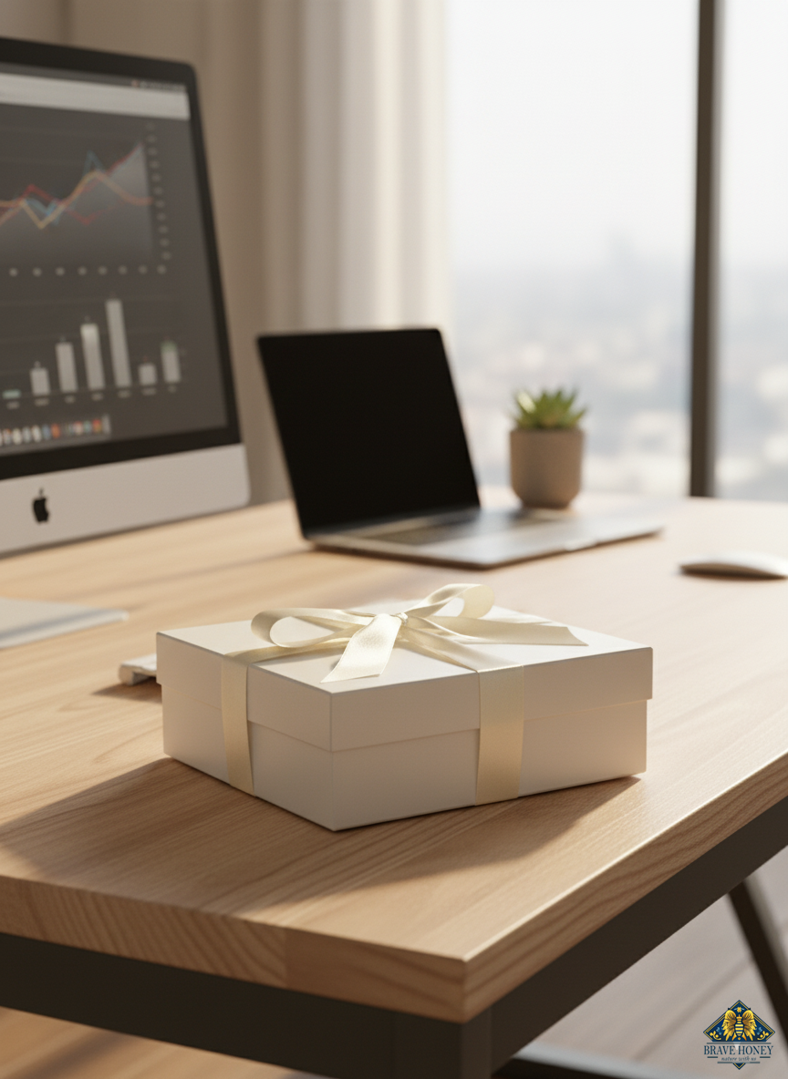 Paper Gift Box with Wooden Shavings Filler