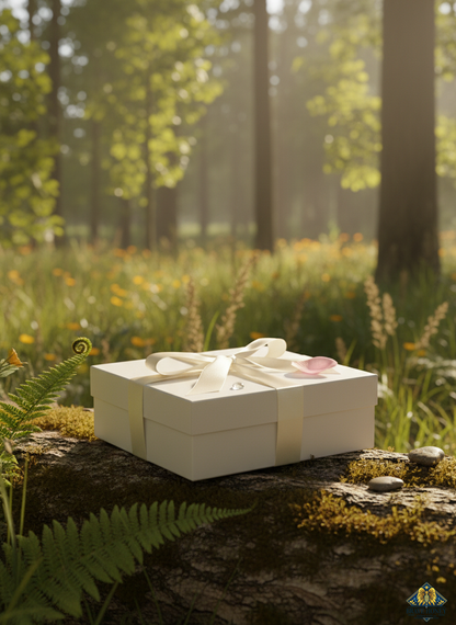 Paper Gift Box with Wooden Shavings Filler