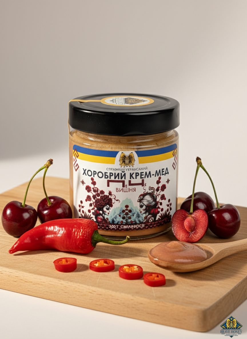 Brave Honey × Peche – Cherry Heat Creamed Honey