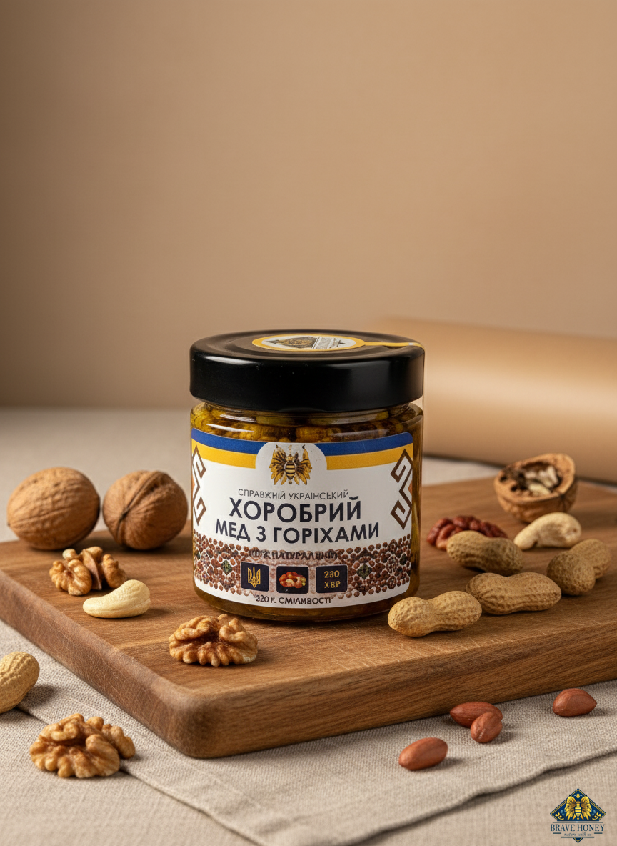 Brave Honey with Nuts – Natural Nut & Honey Blend