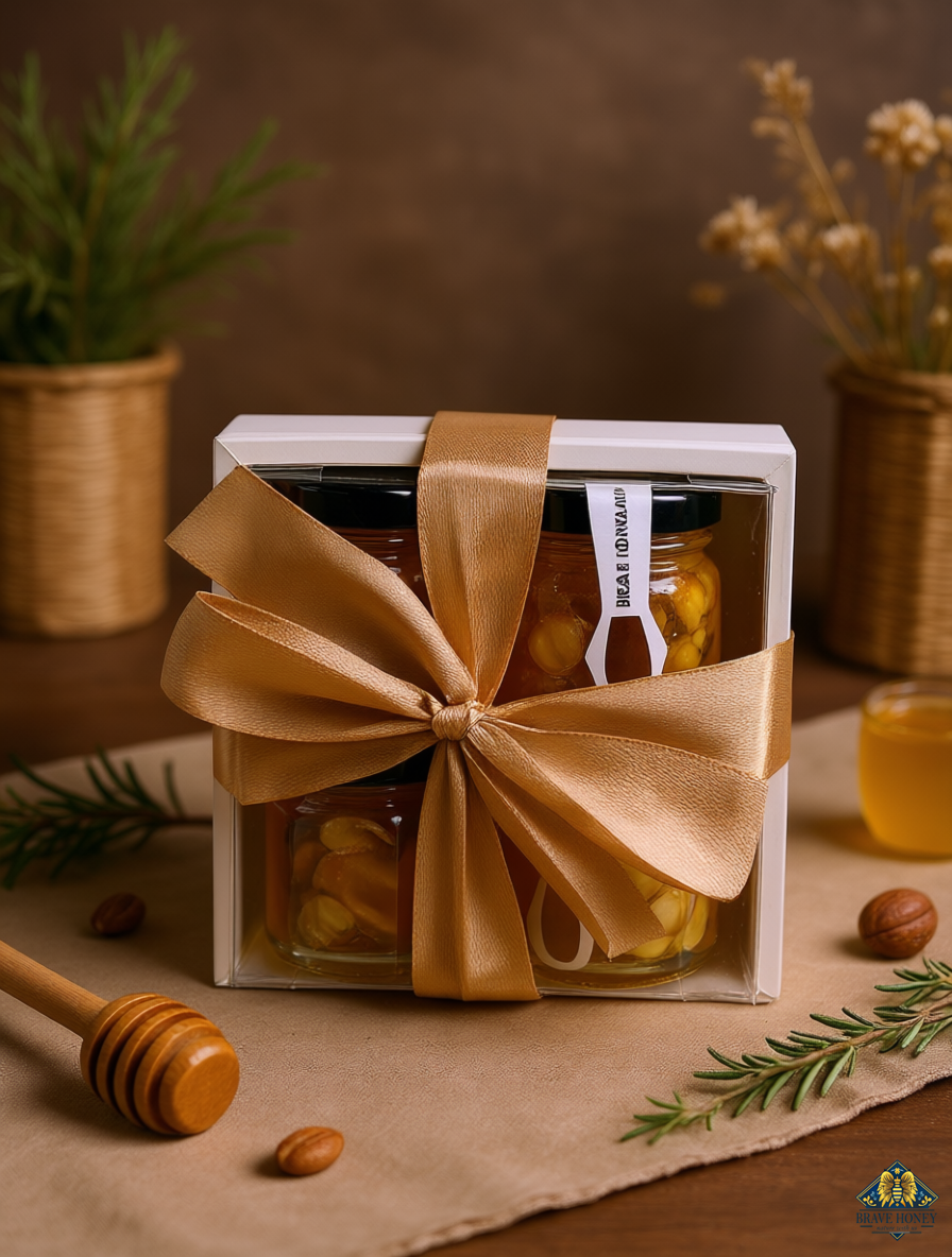 Brave Honey Nuts Gift Set – 4 × 50 g