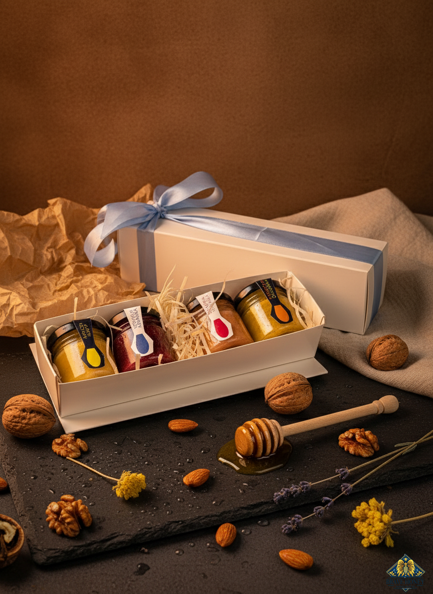 Brave Honey Creamed Honey Gift Set – 4 × 50 g