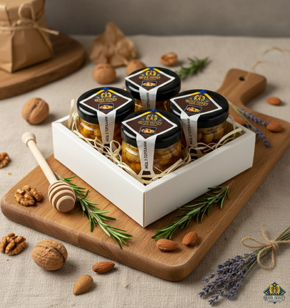 Brave Honey Nuts Gift Set – 4 × 50 g