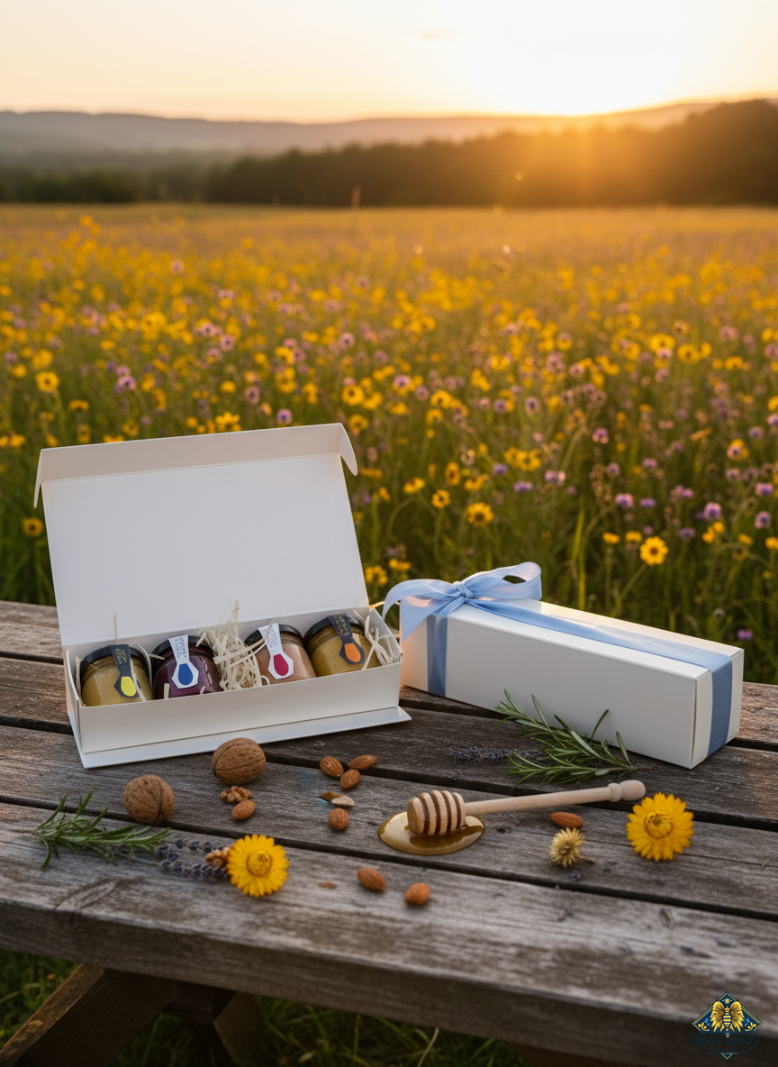 Brave Honey Creamed Honey Gift Set – 4 × 50 g