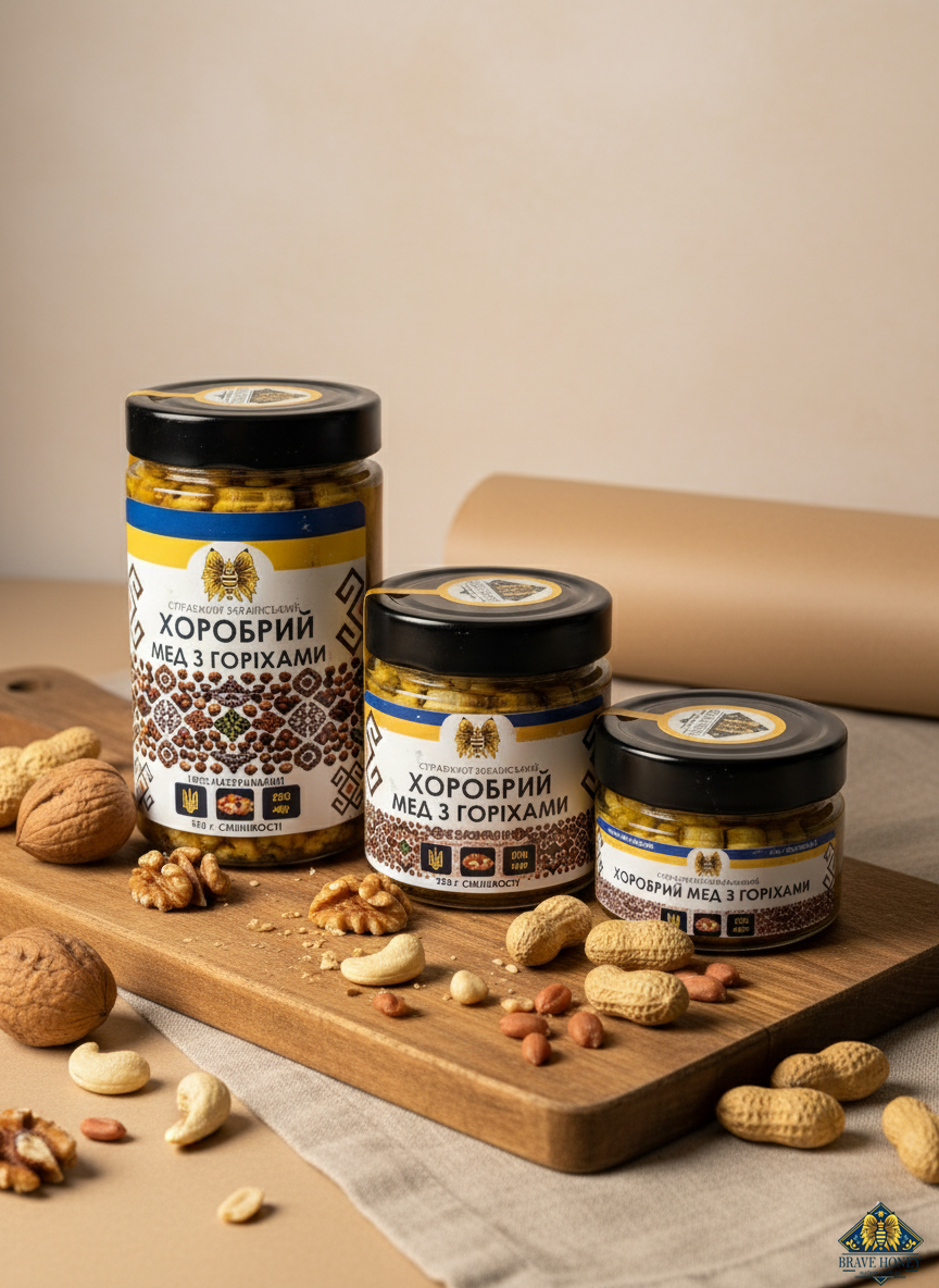 Brave Honey with Nuts – Natural Nut & Honey Blend