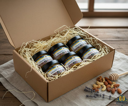 Brave Honey with Nuts Tasting Set – 6 × 170 g