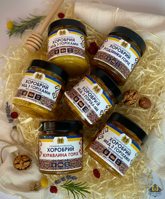 Brave Honey with Nuts Family Set – 6 × 330 g